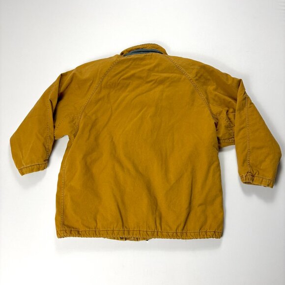 Boundary Waters Zip Up Barn Chore Jacket Tan Sz S/M Flannel Lined Loose Fit - Picture 7 of 8
